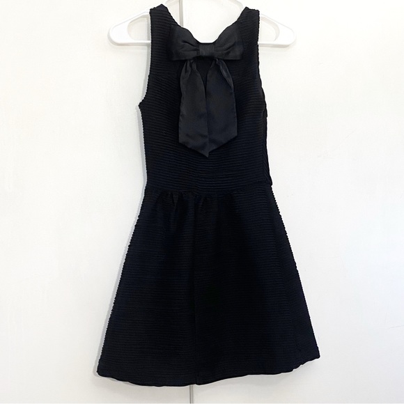 CANDIES all over mitred tiny pleats bow back sleeveless little black dress S - Picture 5 of 8